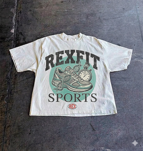 เสื้อยืดคอตตอนคุณภาพสูงสั่งทำพิเศษ REXFIT SPORTS 2026 สำหรับพิมพ์ลายแบบรีดร้อนและสกรีนซิลค์สกรีน แฟชั่นสตรีทสำหรับผู้ชาย - Product Image 1