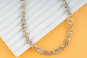 Collier de perles fantaisie en forme de goutte d'eau, diamant jaune, facetté, 2,5-3,7 mm, 15 pouces, bijoux de luxe - Product Image 5