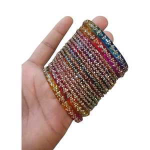 Joyería Étnica para Mujer, Pulseras y Brazaletes de Moda, Churiyan de Cachemira con Diseño de Gota de Lluvia, Accesorios de Moda Indios, Colores Personalizados - Product Image 1