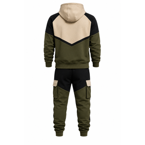 <b>Men</b> Utility Cargo Hoodie Tracksuit Set <b>Pullover</b> Hooded Sweatshirt Matching Cargo Jogger Pants Multi Pocket - Product Image 4
