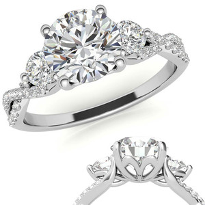 Anillo de diamantes de oro de 9k/10k/14k/18k con corte ovalado, diamante cultivado en laboratorio, estilo infinito, anillo de compromiso certificado por IGI para mujeres y niñas. - Product Image 2