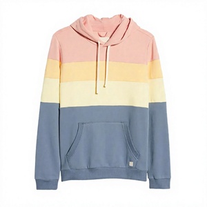 Sweat-shirt à capuche unisexe Patch House, coupe classique, en coton French Terry, style décontracté printemps, avec poches, color blocking - Product Image 4