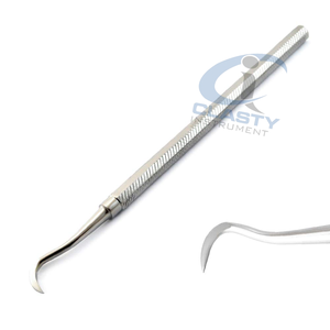 Kit de spatules de nettoyage dentaire, instruments dentaires manuels, outils chirurgicaux en acier avec étui en cuir - Product Image 4