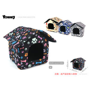 Cuccia per Animali Yommy M 46x49x41cm Design Colorato con Impronte di Zampe per Cani e Gatti - Product Image 1