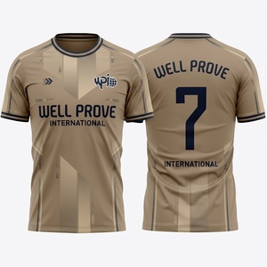 Premium 160 GSM Polyester Football Jersey Sublimation Embroidered Crest Heat Transfer <b>Maroon</b> Short Front Eco-Friendly Breathable - Product Image 5