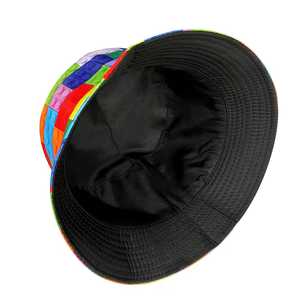 Unisex Bucket <b>Hat</b> Colorful Logo Print Outside Black Inside Polyester Casual Spring <b>Summer</b> 56-58CM - Product Image 4