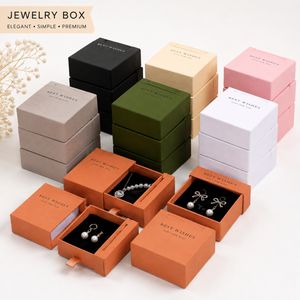 Boîtes cadeaux de luxe pour bijoux avec tiroir, emballages rigides haut de gamme pour bagues, boucles d'oreilles, colliers, emballages cadeaux haut de gamme - Product Image 4