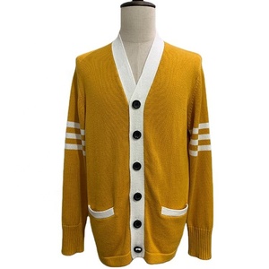 Luxurious Top Quality American Football Varsity Knitted Wool Knit Cardigan Open Custom Colors Knitted <b>Sweater</b> <b>For</b> <b>Men</b> - Product Image 2