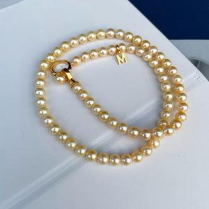 Collar de Perlas Negras Hecho a Mano de Alta Calidad, 11-12 mm, Lino Genuino de 7-8 mm, Bola Láser con Recubrimiento de Oro de 18K - Product Image 3