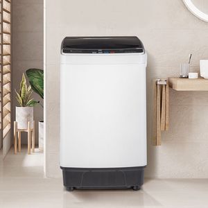 Lavatrice Compatta Portatile a Caricamento dall'Alto Completamente Automatica con 10 Programmi, 8 Livelli d'Acqua, Centrifuga e Pompa di Scarico, Spina USA - Product Image 1