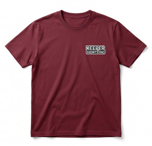 T-shirt pour homme Ziq International 100% coton, logo brodé sur le devant, manches courtes, col rond, coupe ample confortable, couleur unie, décontracté - Product Image 1