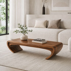 Table basse de salon décorative moderne en bois/métal de style antique - Product Image 1