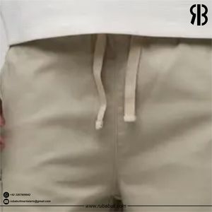 Shorts cargo beiges pour homme RUBABULL, taille mi-haute, cordon de serrage, décontractés, style bermuda, avec poches, 100% coton toile respirant - Product Image 6