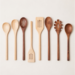 Juego de cucharas de cocina de madera, utensilios de cocina de madera natural, herramientas antiadherentes para cocinar, cucharas de madera hechas a mano para cocinar - Product Image 1