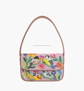 Bolsos de mensajero de embrague con cuentas hechos a mano de diseñador de mujer India bolsos de fiesta de compras de noche de estilo bohemio al por mayor - Product Image 1