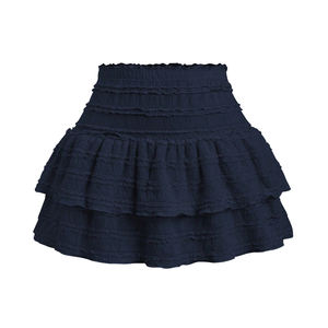 Jupe mini trapèze réversible en spandex, taille haute élastique, blanche, décontractée, anti-plis, pour femme, collection hiver 2026, best-seller - Product Image 2