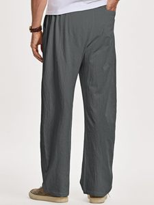 Fashion <b>Trousers</b> For Men 100% Cotton Comfy Baggy Solid Joggers Pants Soft Yoga Lightweight Streetwear Lounge Casual Pants Pocket - Product Image 4