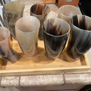 Verre à shot artisanal en corne de buffle naturelle, écologique et religieuse, style Viking, pour hydromel et whisky, par MULTI CRAFT - Product Image 1