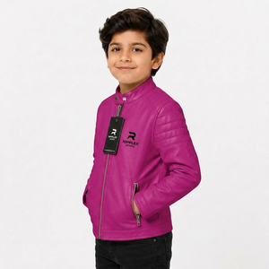 Fashionable kids <b>leather</b> <b>jacket</b> with soft lining comfortable fit premium craftsmanship and everyday outdoor style - Product Image 6