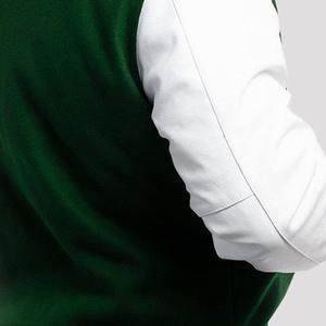 Retro Letterman <b>Jacket</b>, Wool Body, Faux Leather Sleeves, Embroidered Badge Baseball Style <b>Casual</b> Streetwear <b>Men's</b> Varsity <b>Jacket</b> - Product Image 4