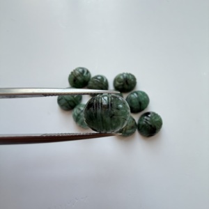 Émeraudes vertes naturelles TFH, pièces sculptées pour la création de bijoux, forme ovale 12x10 MM, possibilité de créer plusieurs tailles - Product Image 2