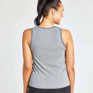 Débardeur sans manches pour femme, col rond, couleur unie, tricoté, respirant, style minimaliste, gris - Product Image 2