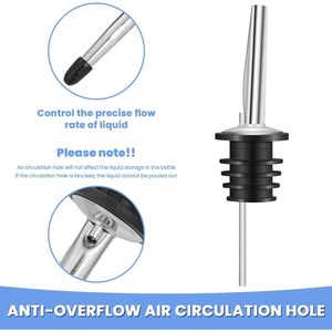 Lot de 24 bouchons à vin en acier inoxydable, becs verseurs pour spiritueux et capuchons anti-poussière, becs verseurs durables pour le stockage des bouteilles - Product Image 2
