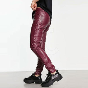 Pantalones de Cuero Premium para Hombre con Textura Suave, Corte Clásico Recto, Costuras Duraderas y Diseño Moderno para Uso Diario - Product Image 4