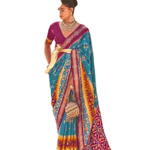 El último diseñador de seda pura Patola Printed Work Saree By Fab Zone - Product Image 1