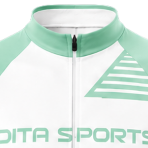 Maillot de cyclisme vert menthe et blanc à manches courtes, fermeture éclair intégrale, léger, respirant, séchage rapide, pour vélo de route, entraînement et course, vêtement de sport - Product Image 5