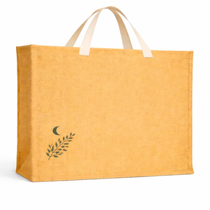 Sac fourre-tout en jute imprimé AMANI, design personnalisé, écologique, réutilisable, pour courses, cadeaux, sac en toile de jute avec poignées, Bengale occidental - Product Image 1