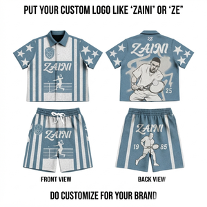 ZAINI 280 GSM Premium <b>Polyester</b> Interlock Solid Men's Summer Casual <b>T</b> <b>Shirt</b> and Short Set Custom Embossed Logo - Product Image 1