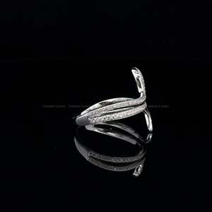 0.63 CTW Round Lab Grown Diamond Snake 14K White Gold Ring, Statement Animal Jewelry, <b>Unique</b> Anniversary <b>Gift</b> <b>for</b> <b>Her</b> - Product Image 4