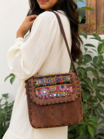 Tas Selempang Kulit Asli Buatan Tangan Banjara Tas Tangan Selempang Banyak Kegunaan Tas Bordir Bergaya Wanita