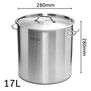 17L Top Grade Thick 18/10 <b>Stainless</b> <b>Steel</b> Stock <b>Pot</b> Soup & Stock <b>Pots</b> - Product Image 6