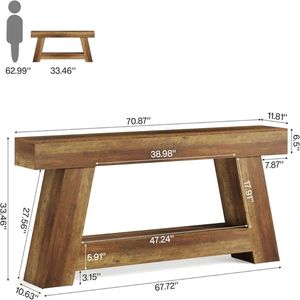 Consolle di Controllo Principale con Ripiano Portaoggetti, Utilizzabile Come Tavolino da Divano, Consolle d'Ingresso o Scrivania Portaoggetti - Product Image 5
