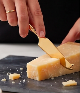 Gold <b>Cheese</b> <b>Knife</b> <b>Set</b> Stainless Steel 3-Piece Dishwasher Safe Durable Flatware For Kitchen Tableware Home And Dining Use - Product Image 6