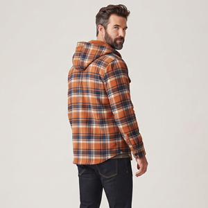 Men's Plaid Hooded Shirt <b>Jacket</b> With Sherpa Lining Front Pockets Plaid <b>Jacket</b> Casual Winter Wear Plaid <b>Flannel</b> <b>Jackets</b> Men - Product Image 2
