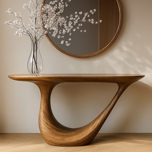 โต๊ะคอนโซลไม้เนื้อแข็งทรงแคบแบบโบราณ ทำมือ เป็นมิตรกับสิ่งแวดล้อม สำหรับใช้ในโรงแรมและห้องนั่งเล่น ดีไซน์ทันสมัย โต๊ะไม้ธรรมชาติ - Product Image 1