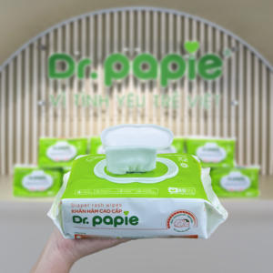 Lingettes humides pour bébés Dr. Papie Sensitive, nettoyage de la zone des couches, sans alcool, sans parabène, extra douces, aident à réduire les érythèmes, apaisent la peau - Product Image 6