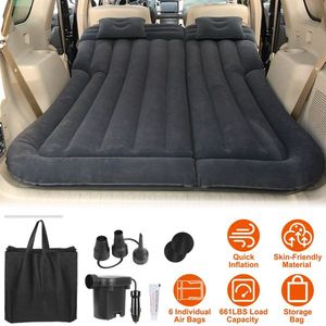 Materasso SUV nero per campeggio letto ispessito cuscino con pompa ad aria e borsa di stoccaggio PVC floccato letto per auto per viaggi a casa - Product Image 2