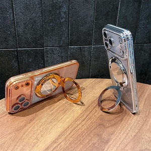 เคสโทรศัพท์แม่เหล็กอเนกประสงค์พร้อมกระจกและขาตั้ง, เคสกันกระแทก TPU ประดับเพชรระยิบระยับสำหรับ <span class=keywords><strong>iPhone</strong></span> 17 Pro <span class=keywords><strong>Max</strong></span> 16 15 - Product Image 4