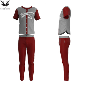 Uniforme de Béisbol para Hombre, Color Gris Granate, Manga Corta, Nuevo, Cómodo, Tela Suave al Tacto, Impresión por Sublimación - Product Image 4
