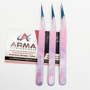 Pince à épiler professionnelle en acier inoxydable anti-magnétique durable pour extensions de cils avec pointe lisse, option logo personnalisé et marque privée - Product Image 3