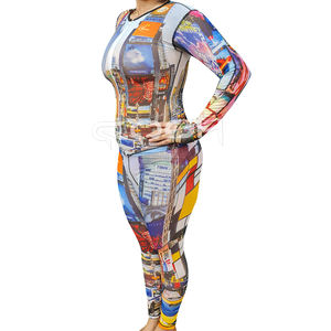 Mono Sublimado Personalizado, Corte Ajustado, con Cierre y Leggings – Conjunto de Mono Moderno para Streetwear - Product Image 2