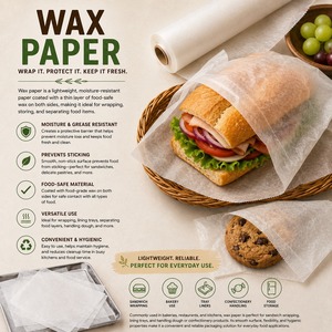 Custom Round <b>Freezer</b> Wax Coated Biodegradable Paper Double Side Patty Paper Cookware Waterproof - Product Image 5