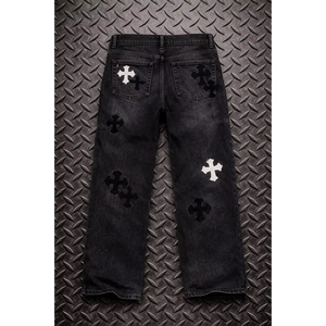High Quality Custom Design Solid Casual Mid Waist <b>Stretch</b> Regular Fit Straight-leg Denim Jeans <b>Men</b> - Product Image 3