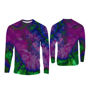 Custom LOGO Printed Plus Size Breathable Long Sleeve Quick Dry UV Protection UPF 50 Durable Spandex/Polyester Men's Fishing Top - Product Image 5