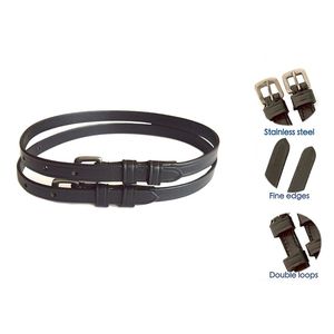 Correas de Cuero Liso para Espuelas, Cuero Genuino con Hebillas de Acero Inoxidable, Duraderas y Ajustables, Equipo de Equitación Inglesa - Product Image 2