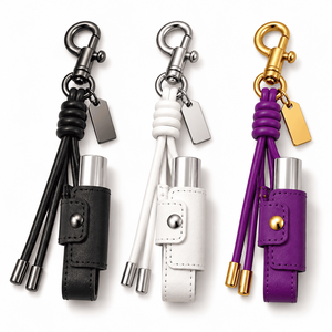 Porte-clés personnalisé en cuir PU avec bouton-pression, mini sac de luxe - Product Image 2